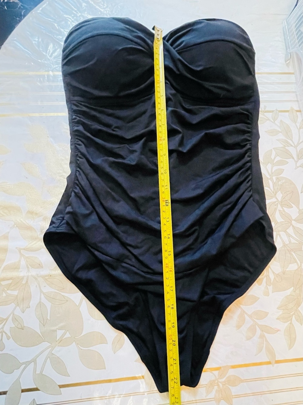 Anne Cole twist front shirred one-piece swimsuit Tummy Control sz 12 Black